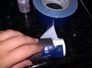 Duct tape Adapter to foam tubing