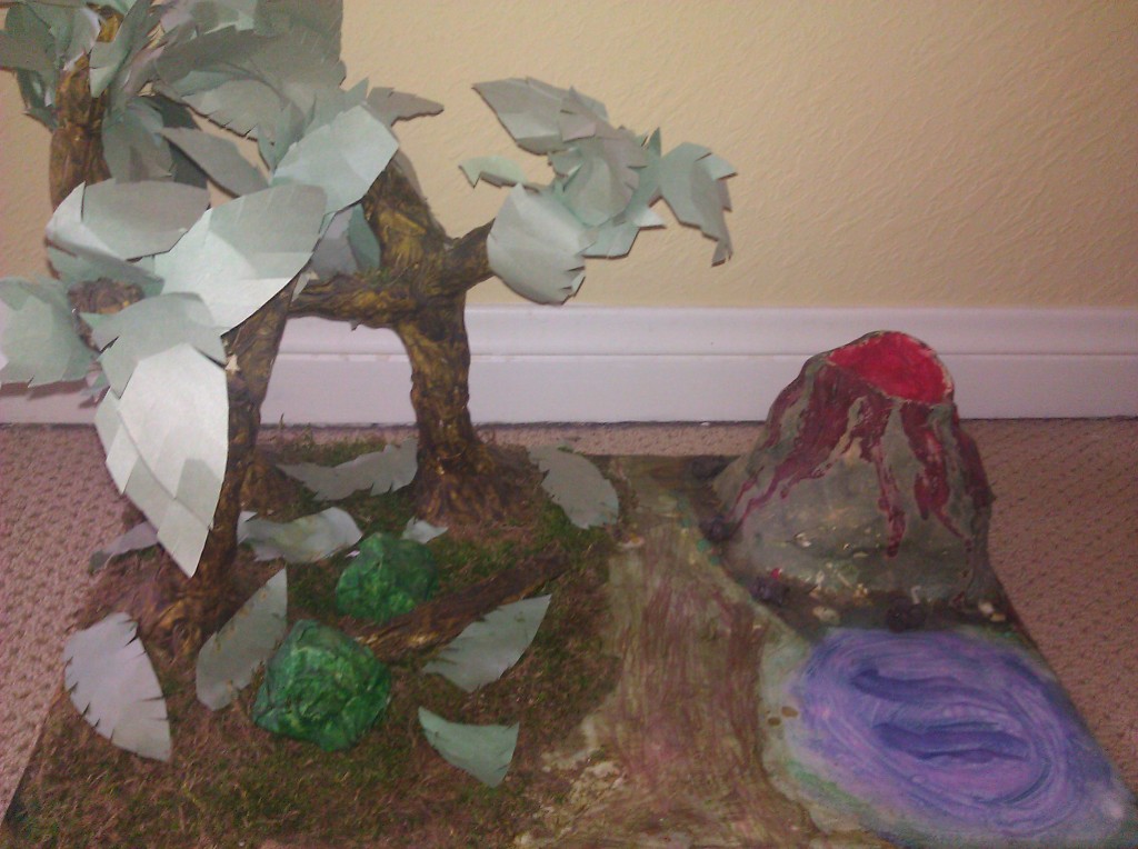 Easy, No Mess Paper Mache' Dinosaur Environment!