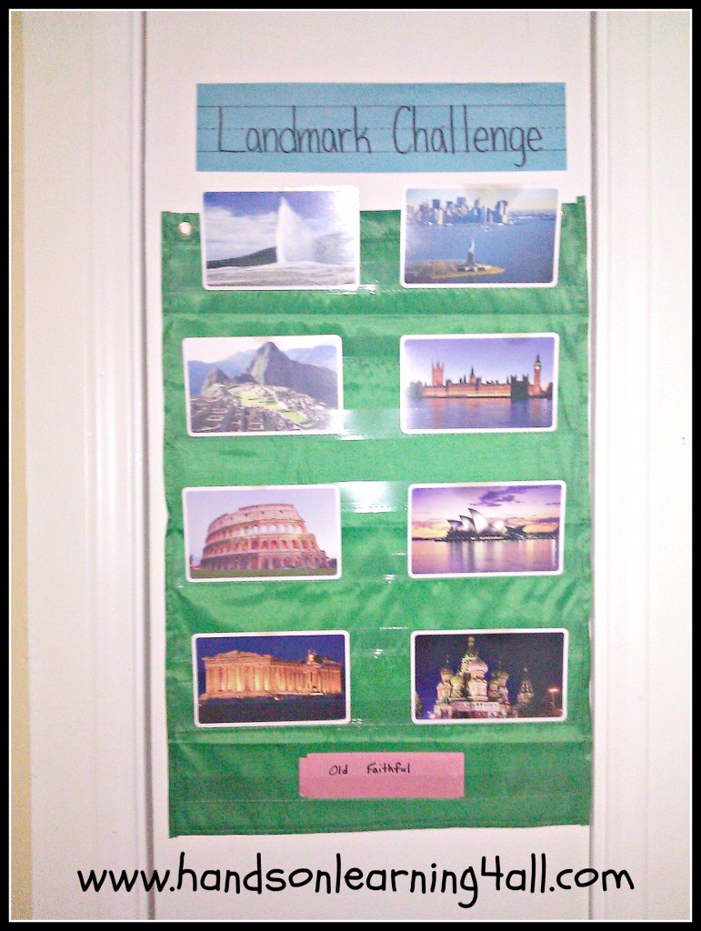 Landmark Challenge Pocket Chart Game
