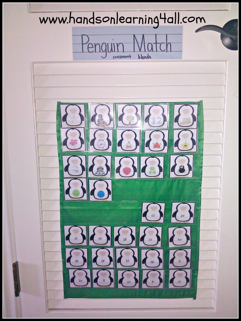 Penguin Match Pocket Chart Game