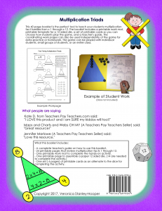 Multiplication Triads